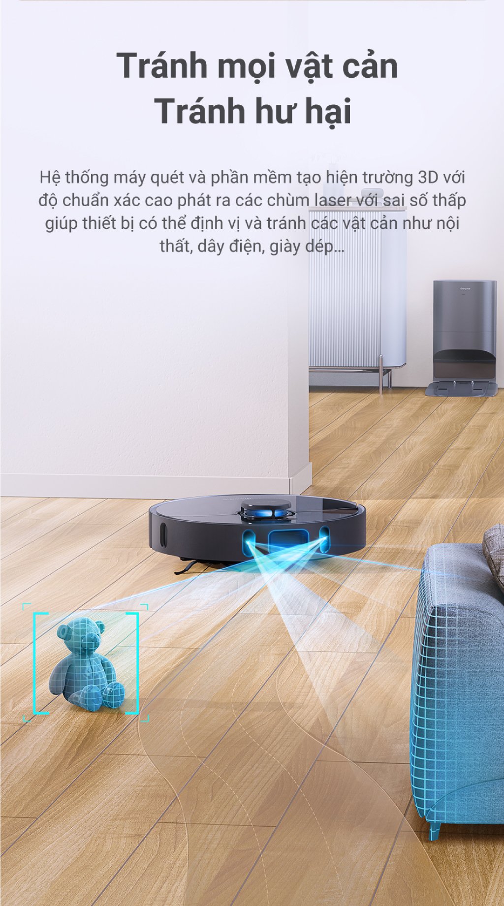 Robot Hút Bụi Lau Nhà Dreame Z10 Pro - Dock Sạc Kiêm Hộc Chứa Rác