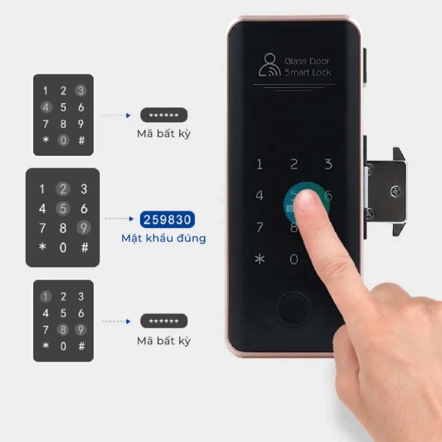 Khóa Vân Tay Cửa Kính Akia G08