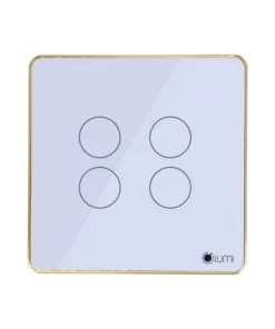 Công tắc Lumi Vuông Rèm Đơn – Kính Phẳng – Màu Trắng – 3 Nút | AKIA