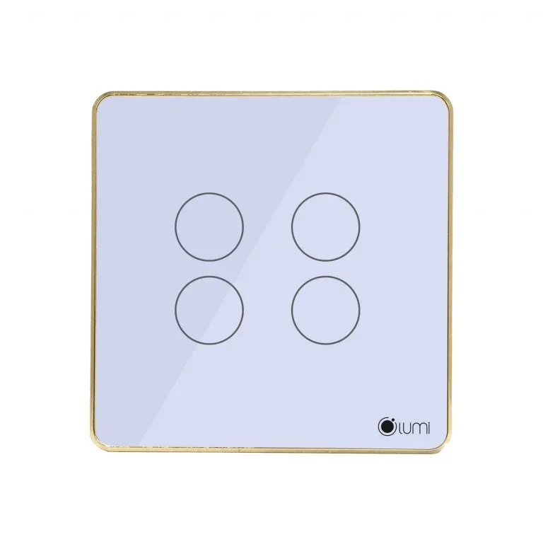 Công tắc Lumi Vuông Rèm Đơn – Kính Phẳng – Màu Trắng – 3 Nút - AKIA Smart Home