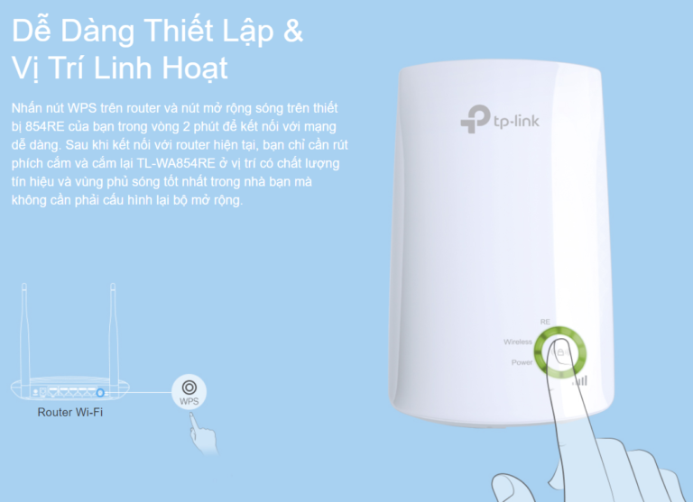 Bộ Kích Sóng Wifi Repeater TP-Link TL-WA854RE | AKIA