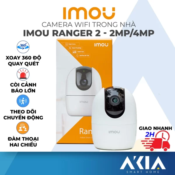Camera Imou Ranger 2 - Camera Wifi Trong Nhà Độ Nét Cao Xoay 355 Độ
