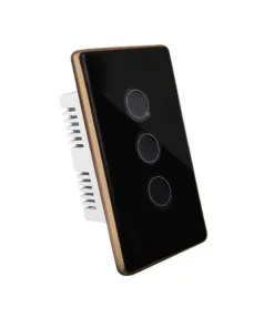 Công tắc thông minh Tuya Zigbee viền nhôm – kính lõm – đen | AKIA