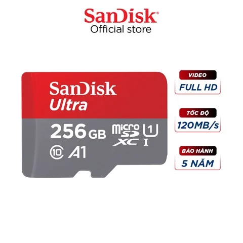 Thẻ Nhớ Microsdxc Sandisk Ultra 256Gb 120Mb/S Không Adapter