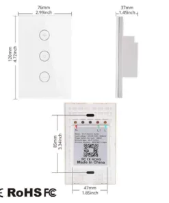 Công tắc Tuya Wifi Dimmer 3 nút – kính phẳng – Trắng | AKIA