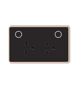 Ổ cắm thông minh Tuya Zigbee viền nhôm – kính phẳng – Trắng | AKIA