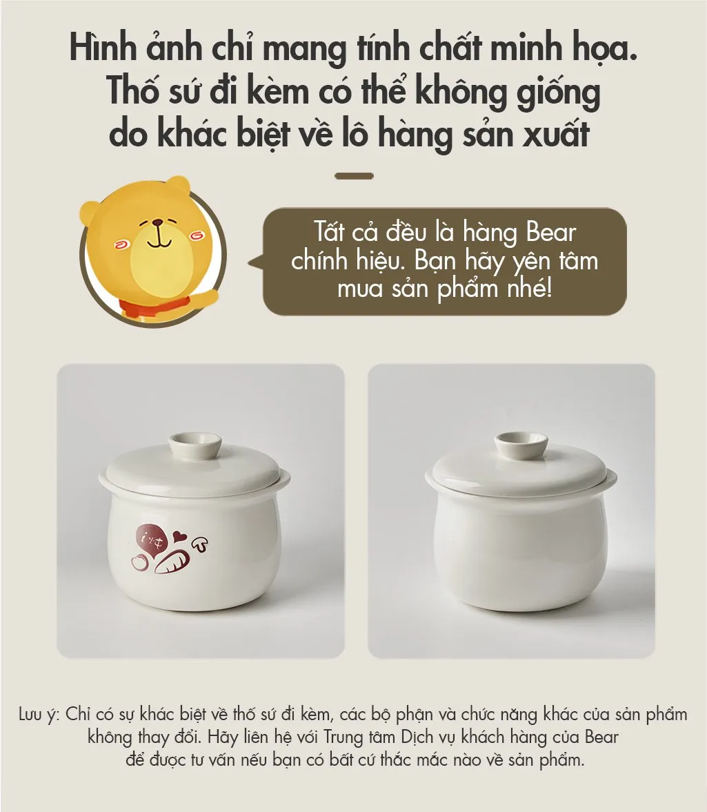 Nồi Nấu Chậm Đa Năng Bear Ddz-A08T8 - Trắng Nồi Nấu Chậm Đa Năng Bear Ddz-A08T8 - Trắng