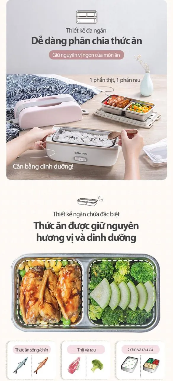 Hộp Cơm Điện Bear Dfh-B10J2 Hộp Cơm Điện Bear Dfh-B10J2