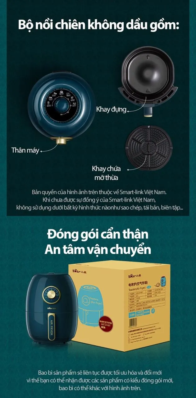 Nồi Chiên Không Dầu Bear Qzg-A14D1 Nồi Chiên Không Dầu Bear Qzg-A14D1