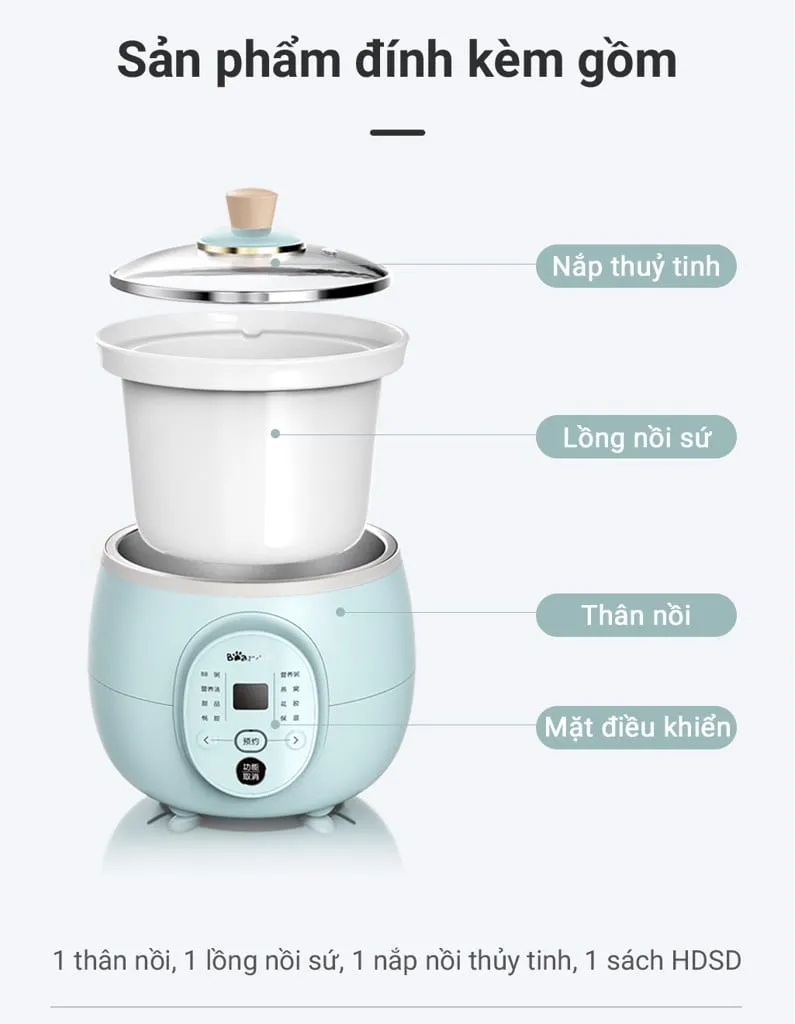 Nồi Nấu Chậm Bear Ddg-D20P1 Nồi Nấu Chậm Bear Ddg-D20P1