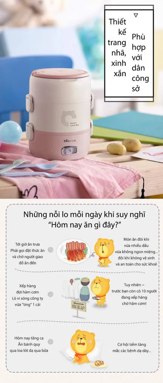 Hộp Cơm Điện Bear Hộp Cơm Điện Bear