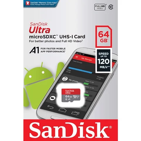Thẻ Nhớ Microsdhc Sandisk Ultra A1 120Mb/S 64Gb