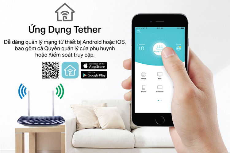Router Wifi Tp-Link Archer C20 Băng Tần Kép Ac750 - Akia Smart Home