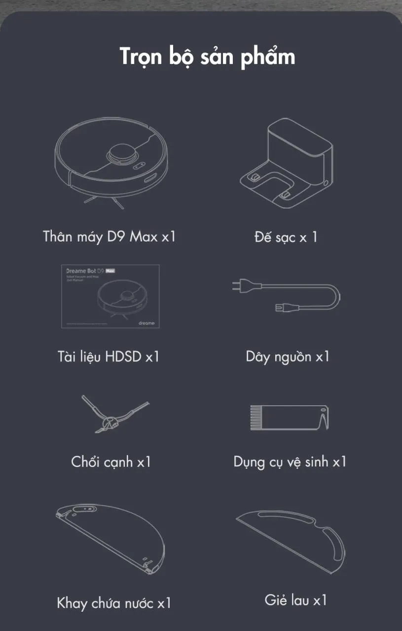 Robot Hút Bụi Lau Nhà Dreame D9 Max - Akia Smart Home Robot Hút Bụi Lau Nhà Dreame D9 Max - Akia Smart Home