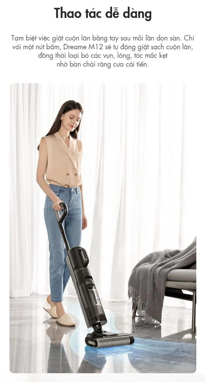 Máy Lau Sàn Kiêm Hút Bụi Cầm Tay Dreame M12 19 Máy Lau Sàn Kiêm Hút Bụi Cầm Tay Dreame M12