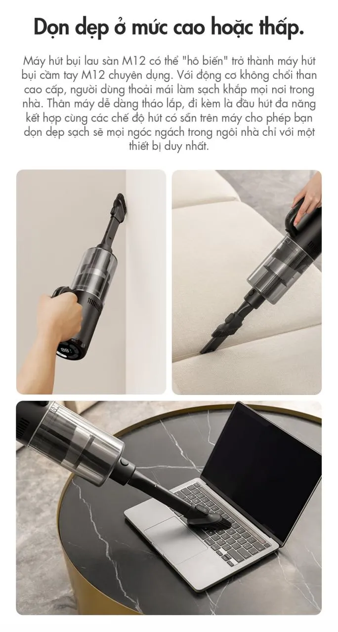 Máy Lau Sàn Kiêm Hút Bụi Cầm Tay Dreame M12 14 Máy Lau Sàn Kiêm Hút Bụi Cầm Tay Dreame M12