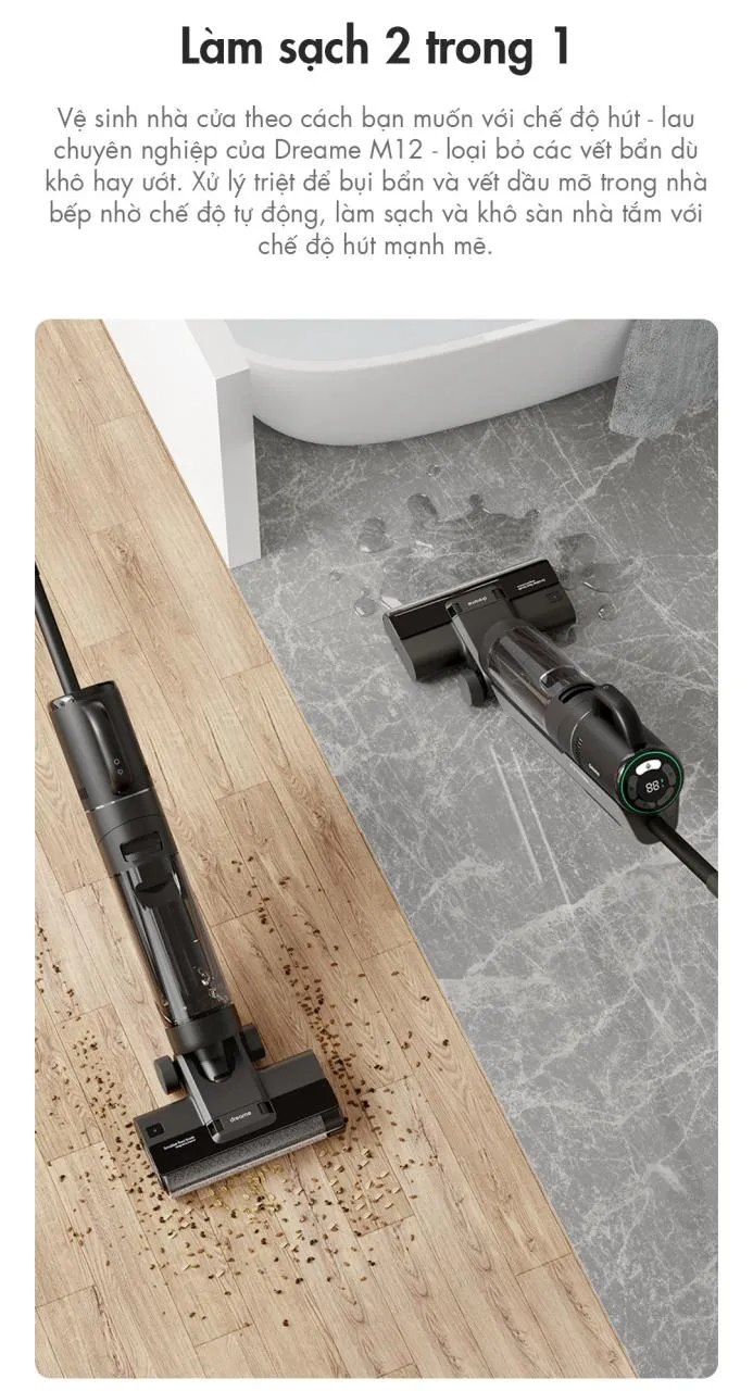 Máy Lau Sàn Kiêm Hút Bụi Cầm Tay Dreame M12 17 Máy Lau Sàn Kiêm Hút Bụi Cầm Tay Dreame M12