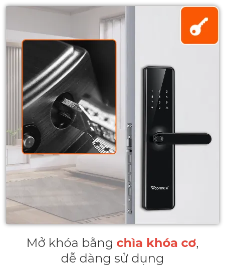 Khoá Vân Tay Thông Minh Vconnex - Cho Cửa Gỗ - Akia Smart Home Khoá Vân Tay Thông Minh Vconnex - Cho Cửa Gỗ - Akia Smart Home