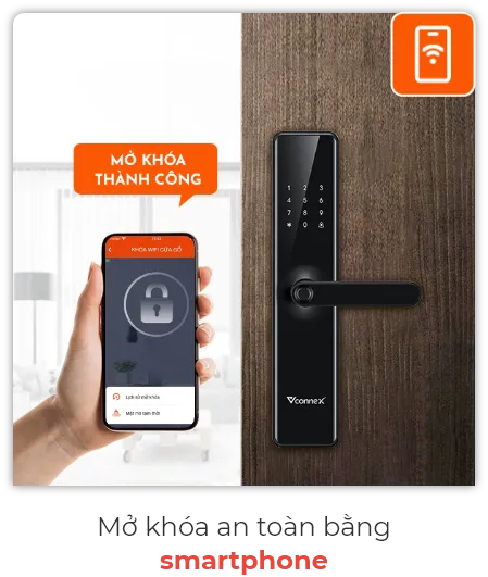 Khoá Vân Tay Thông Minh Vconnex - Cho Cửa Gỗ - Akia Smart Home Khoá Vân Tay Thông Minh Vconnex - Cho Cửa Gỗ - Akia Smart Home
