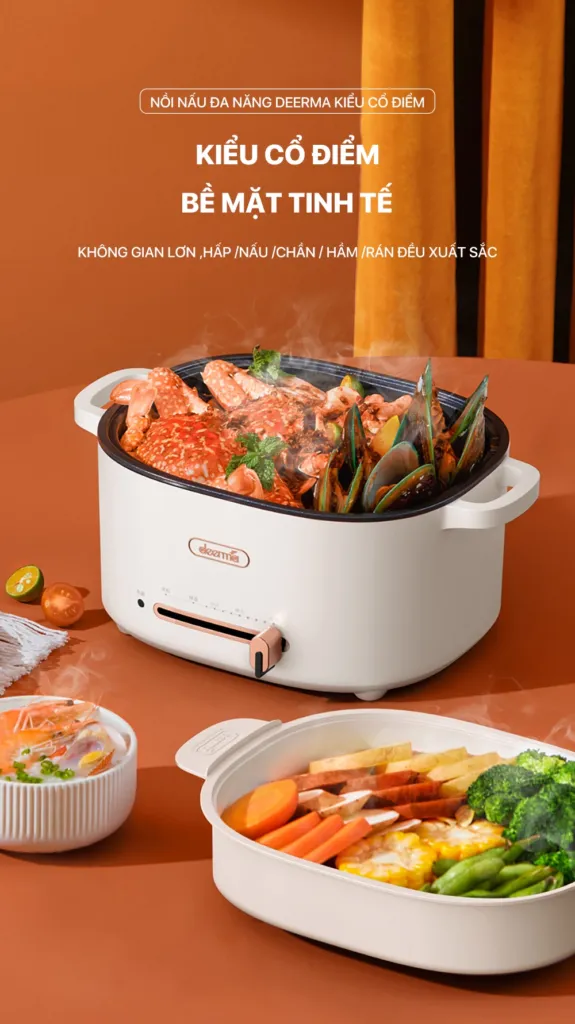 Nồi Lẩu Điện Đa Năng Deerma Dg20 6 Nồi Lẩu Điện Đa Năng Deerma Dg20