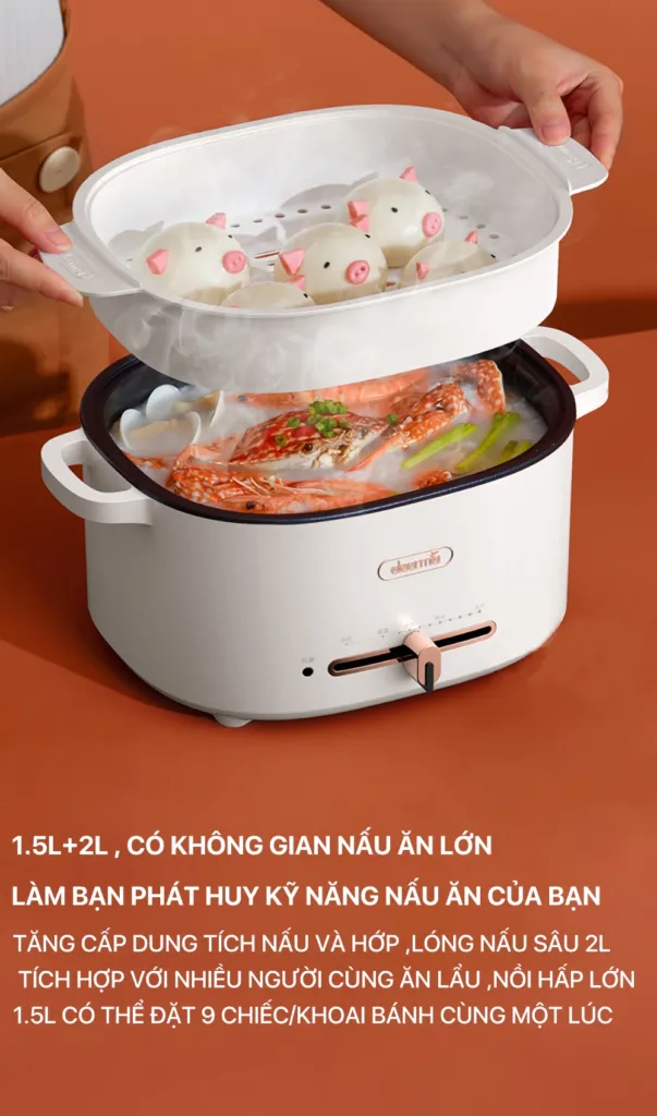 Nồi Lẩu Điện Đa Năng Deerma Dg20 8 Nồi Lẩu Điện Đa Năng Deerma Dg20