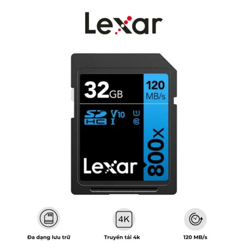 Thẻ nhớ Lexar SDHC High-Performance 800x UHS-I (BLUE Series)