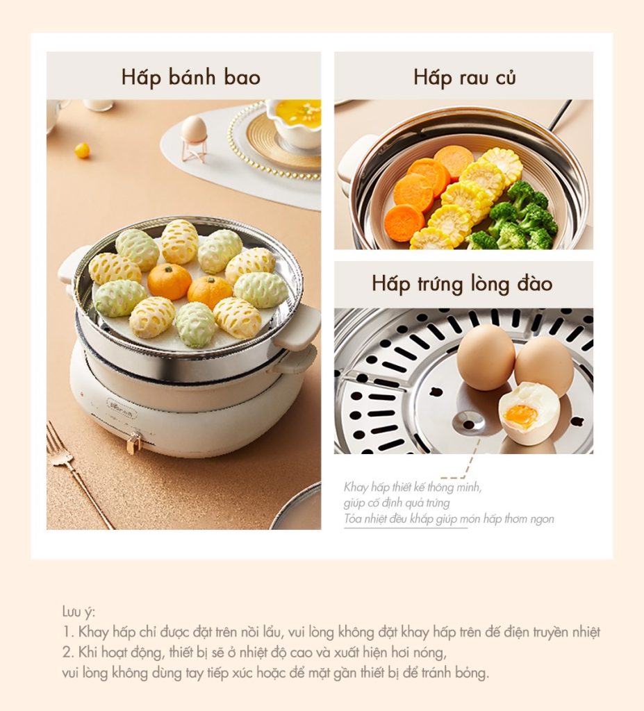 Bếp Lẩu Nướng Hấp Đa Năng Bear Dhg-C40W2 - Akia Smart Home