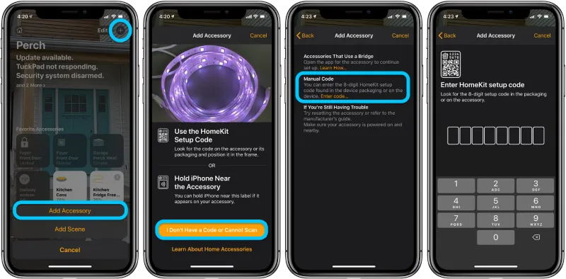 Đèn Trần Yeelight Arwen 450C Và 550C 16 Chọn Dấu + Phía Trên Cùng Bên Phải Ứng Dụng Để Thêm Thiết Bị (Add Accessory)
