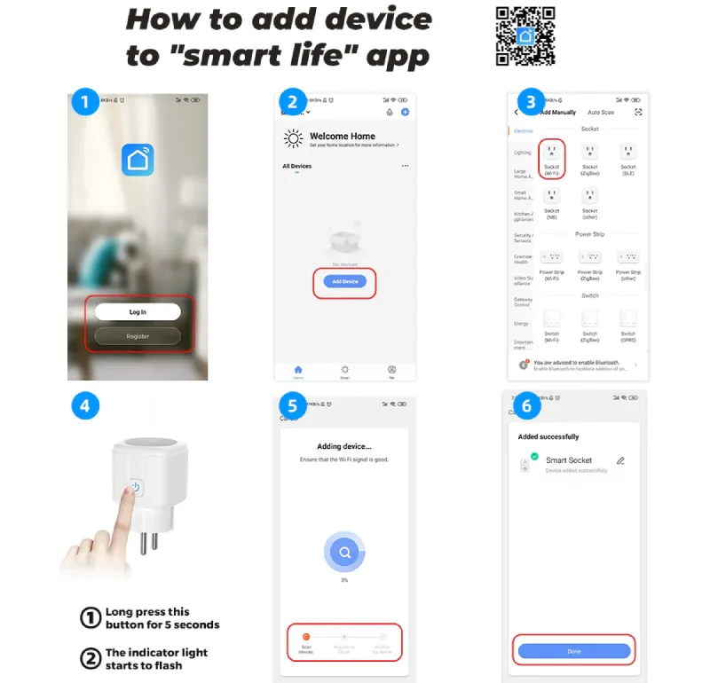 4 Bước Sử Dụng Ổ Cắm Điện Thông Minh Nhanh Chóng, Đơn Giản 13 Hình Ảnh Minh Hoạ Các Bước Kết Nối Ổ Cắm Điện Thông Minh Với Ứng Dụng Tuya Smart