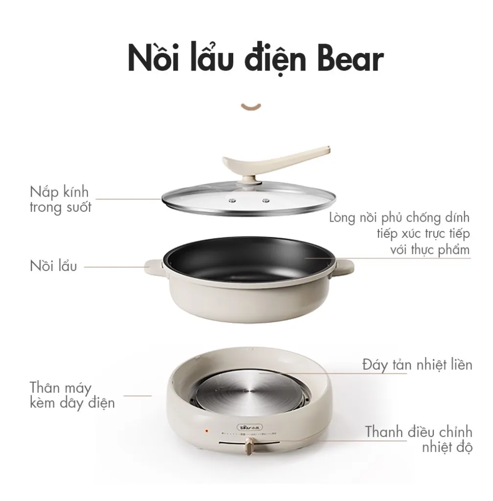 Nồi Điện Đa Năng Bear Dhg-C40T1 Tháo Rời, Vệ Sinh Dễ Dàng 10 Nồi Điện Đa Năng Bear Dhg-C40T1 Tháo Rời, Vệ Sinh Dễ Dàng - Akia Smart Home