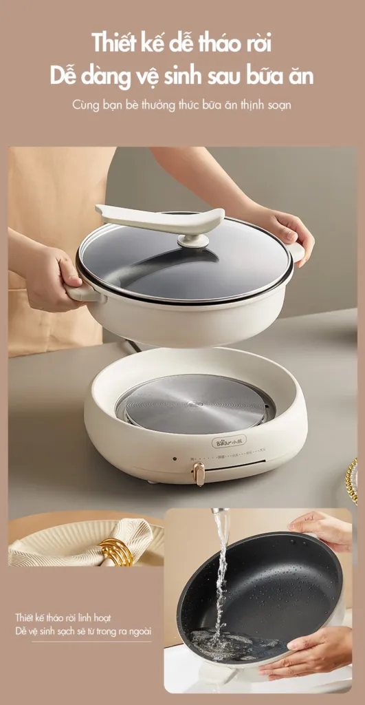 Nồi Điện Đa Năng Bear Dhg-C40T1 Tháo Rời, Vệ Sinh Dễ Dàng 9 Nồi Điện Đa Năng Bear Dhg-C40T1 Tháo Rời, Vệ Sinh Dễ Dàng - Akia Smart Home