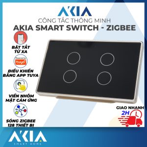 Công Tắc Cảm Ứng Tuya Zigbee Viền Nhôm – Kính Phẳng