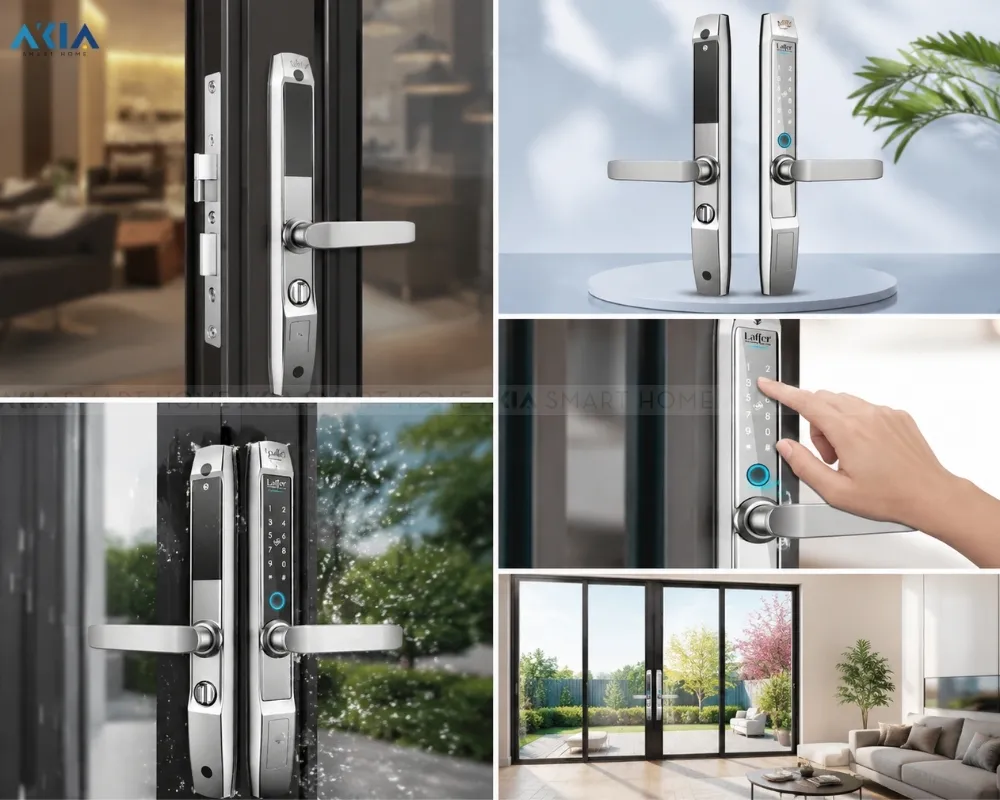 Khoá Cửa Thông Minh 5 In 1 Laffer R1 Dùng Cho Cửa Nhôm Xingfa 10 Khoá Cửa Thông Minh 5 In 1 Laffer R1 Dùng Cho Cửa Nhôm Xingfa - Akia Smart Home