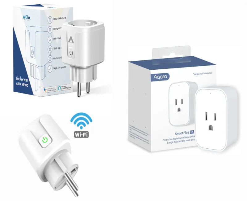 Ổ Cắm Wifi Thông Minh Akia 3500W 16A - Tuya Smart Plug Đo Điện Tiêu Thụ, Kết Nối App Smart Life 2 Ổ Cắm Thông Minh Kết Nối Wifi, Tự Động Bật Tắt