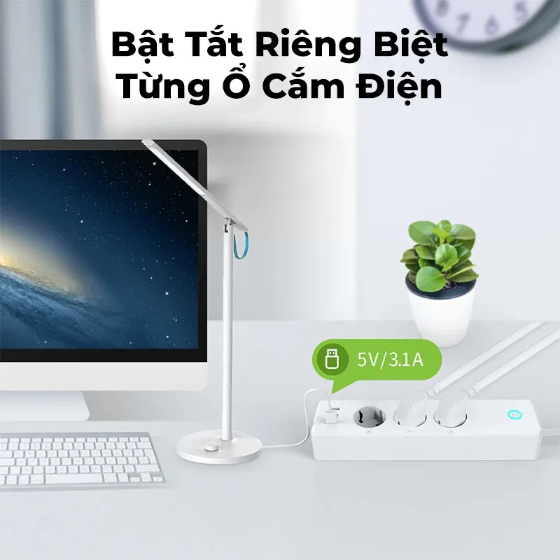 Ổ Cắm Wifi Thông Minh Akia 3500W 16A - Tuya Smart Plug Đo Điện Tiêu Thụ, Kết Nối App Smart Life 6 Đối Với Ổ Cắm Dài Thông Minh, Bạn Có Thể Bật/Tắt Từng Ổ Cắm Riêng Biệt