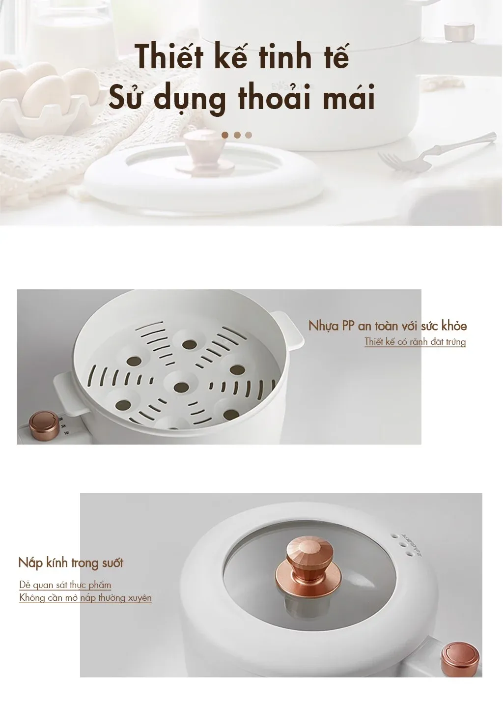 Nồi Điện Đa Năng Bear Drg-F30H1 (3L) (Kèm Xửng Hấp) 25 Nồi Điện Đa Năng Bear Drg-F30H1 (3L) (Kèm Xửng Hấp)