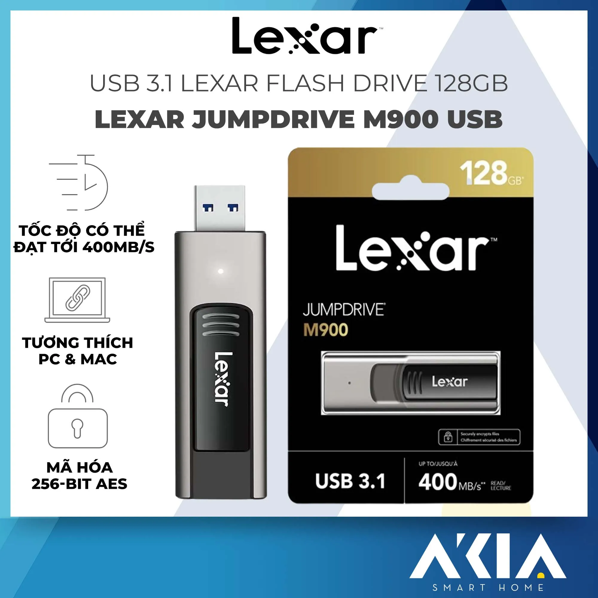 USB Lexar JumpDrive M900 Titanium tốc độ cao - AKIA Smart Home