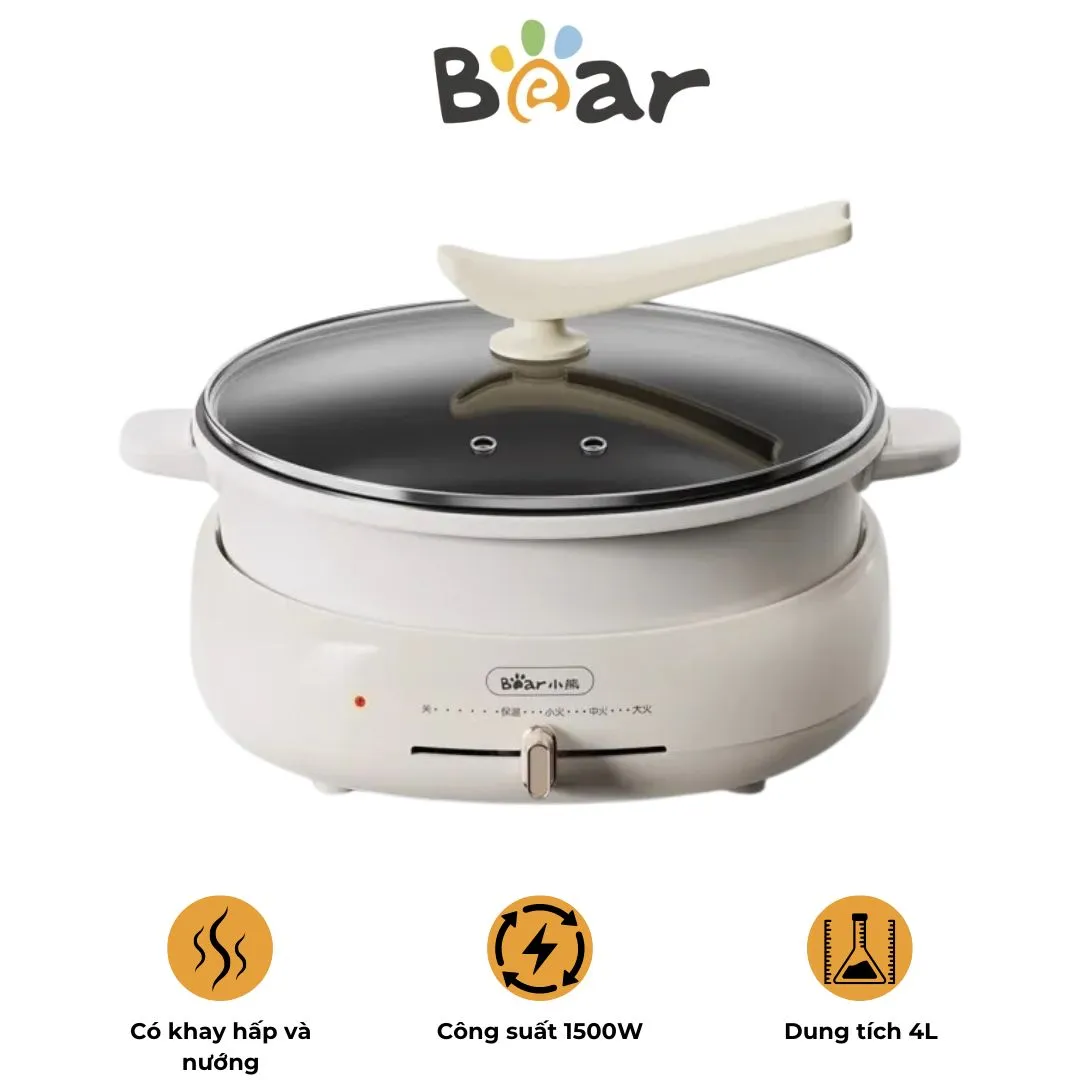 Nồi điện đa năng Bear DHG-C40T1 tháo rời, vệ sinh dễ dàng