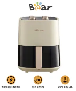 Nồi chiên không dầu Bear QZG – E12H9 – Dung tích 4.5L – Công suất 1500W