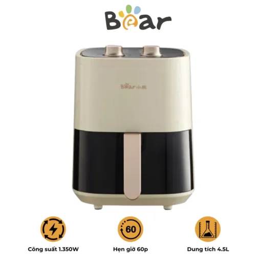 Nồi chiên không dầu Bear QZG – E12H9 – Dung tích 4.5L – Công suất 1500W