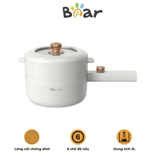 Nồi điện đa năng Bear DRG-F30H1 (3L) (kèm xửng hấp)