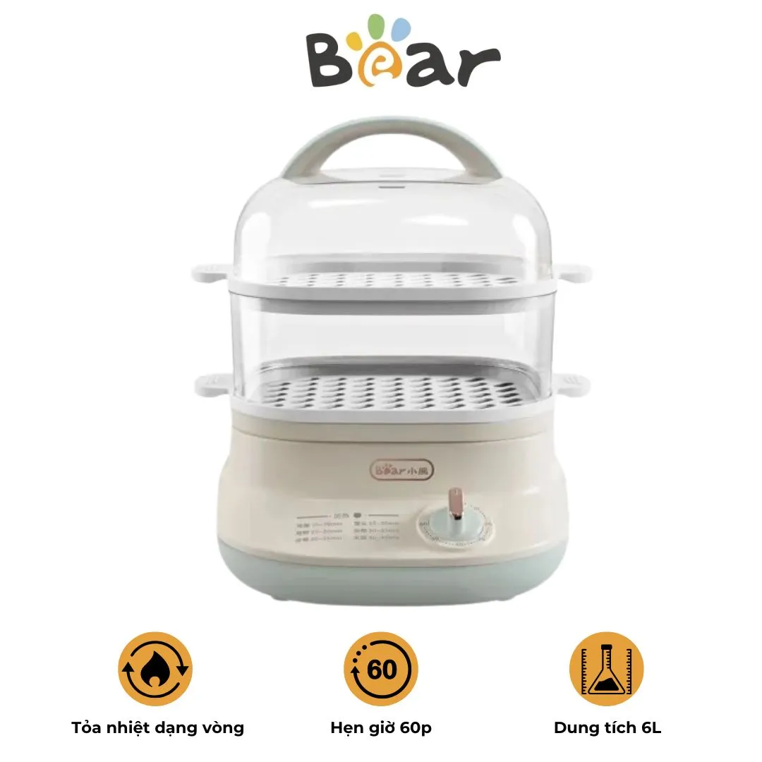 Nồi hấp 2 tầng Bear DZG-C60Q8