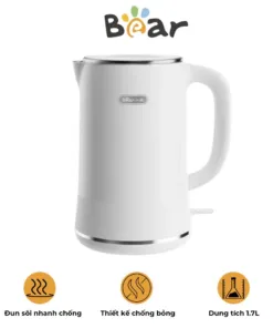 Bình Đun Siêu Tốc Bear ZDH – D17K2 – Dung Tích 1 – 7 Lít – Chất Liệu Inox 304