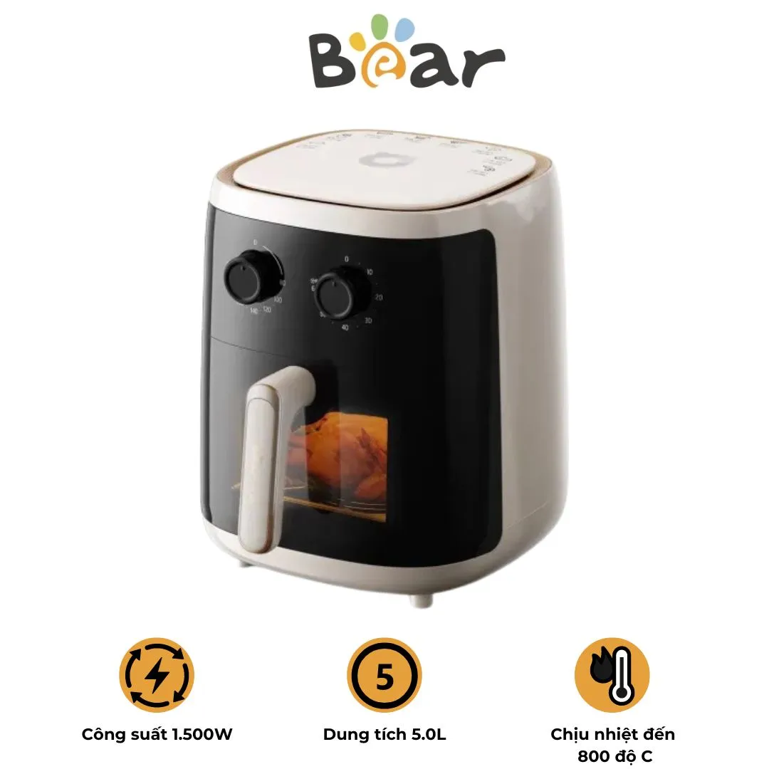 Nồi chiên không dầu Bear QZG – F15C7 – Dung tích 5L – Công suất 1.500W