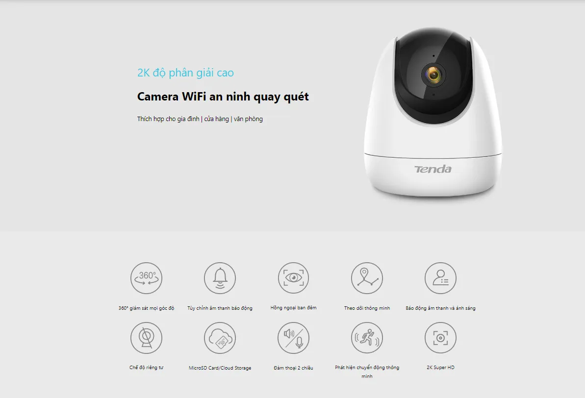 Camera An Ninh Wifi Tenda Cp6 Quay Quét 2K 10 Camera An Ninh Wifi Tenda Cp6 Quay Quét 2K
