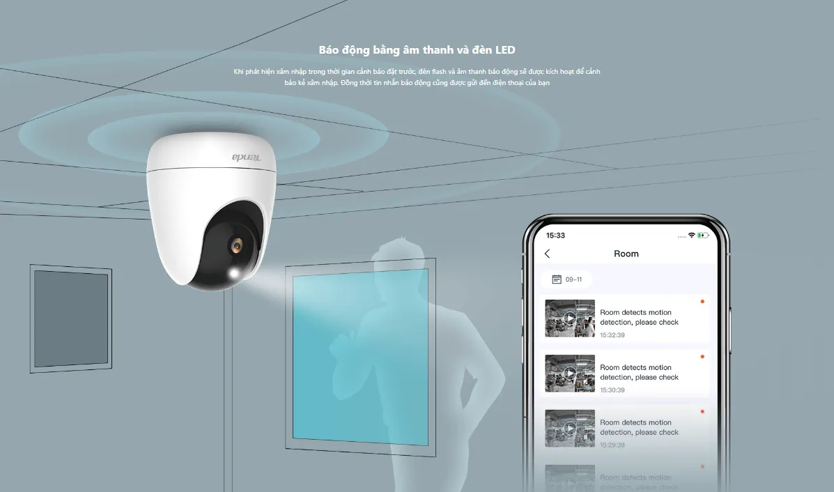 Camera An Ninh Wifi Tenda Cp6 Quay Quét 2K 17 Camera An Ninh Wifi Tenda Cp6 Quay Quét 2K
