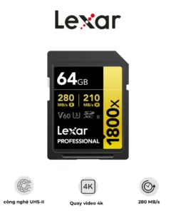 Thẻ nhớ Lexar SDXC Professional UHS-II 1800X U3 V60