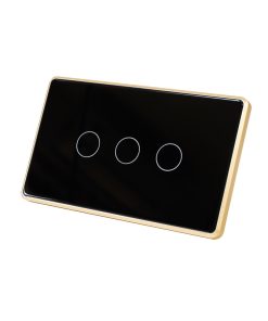 Công Tắc Tuya Zigbee 3.0 - 1 Nút - TrắngCông Tắc Tuya Zigbee 3.0 Viền Vàng Luxury mặt đen