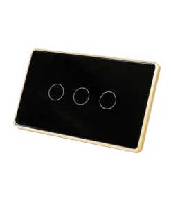 Công Tắc Tuya Zigbee 3.0 Viền Vàng Luxury mặt đen