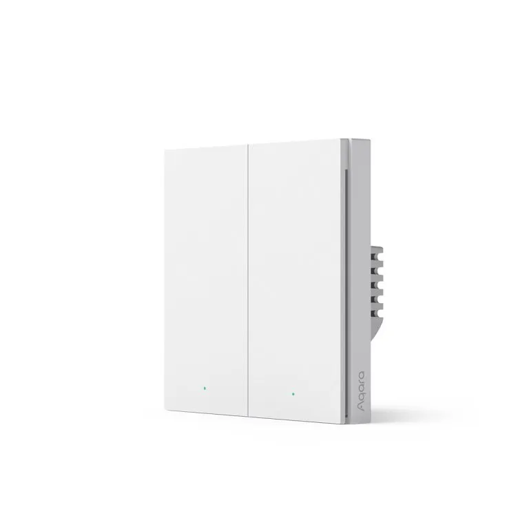 Công Tắc Vuông Thông Minh Aqara Zigbee D1 Và H1 20 Aqara H1 Ở Phiên Bản 2 Nút Cũng Có Hai Đèn Led, Vị Trí Đèn Led Được Căn Chính Giữa Nút Nhấn